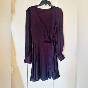 Banana Republic Deep Purple Long Sleeve wrap dress